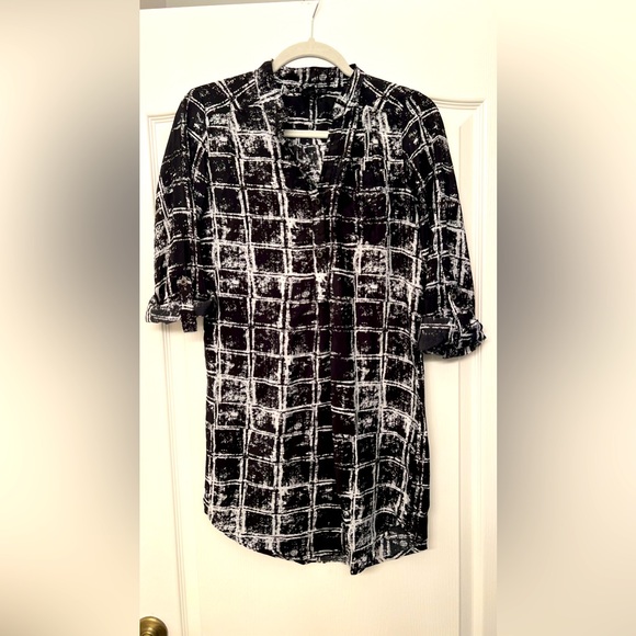 Feathers Black and White Long Dress - Picture 1 of 4